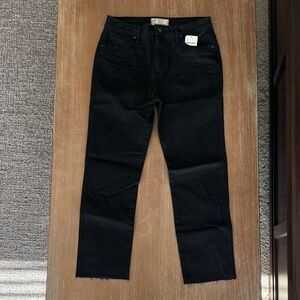 Free People Women's Black Straight Leg Jeans